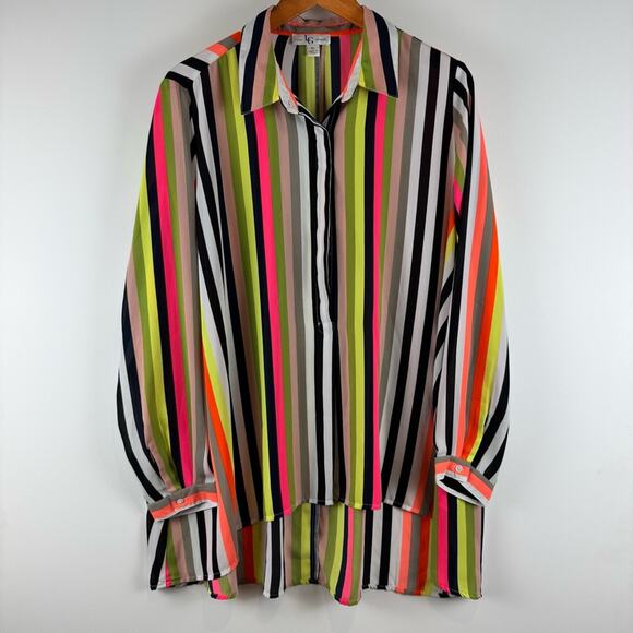 Lena Gabnielle Colorful Striped Women’s Tunic Blouse ~ XL - Picture 1 of 10